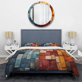 Forest Red Wood Collage I - Duvet Cover Set