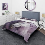 Purple White Horse Ethereal Essence - Duvet Cover Set