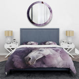 Purple White Horse Ethereal Essence - Duvet Cover Set