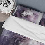 Purple White Horse Ethereal Essence - Duvet Cover Set