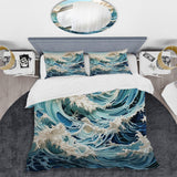 Blue Kinetic Waves I - Duvet Cover Set