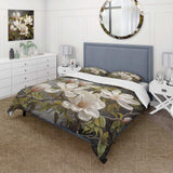 White Green Magnolias Magnolia Serenity - Duvet Cover Set