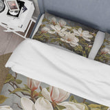 White Green Magnolias Magnolia Serenity - Duvet Cover Set