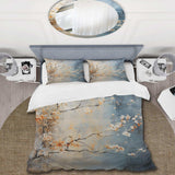 Orange Teal Maple Tree Glowing Embers III - Duvet Cover Set