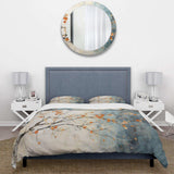 Orange Teal Maple Tree Glowing Embers V - Duvet Cover Set