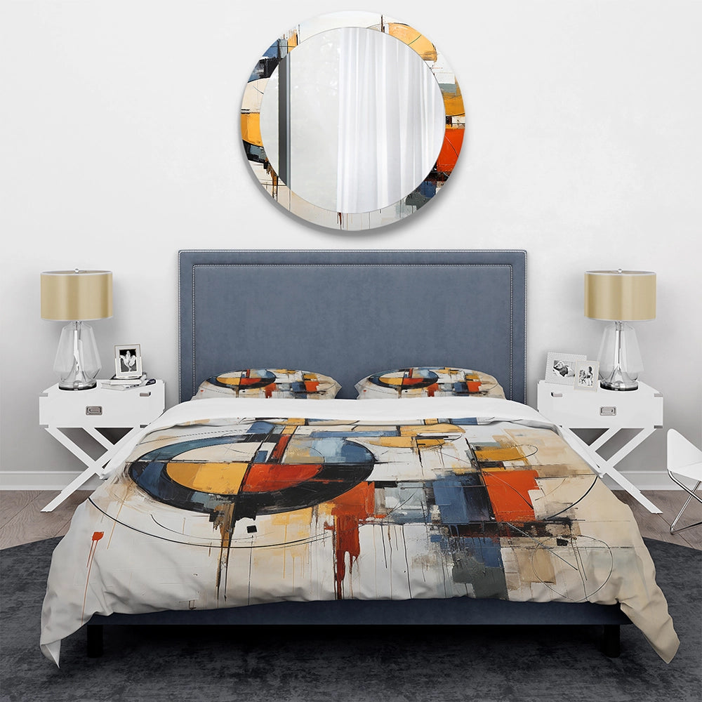 Colorful Mid Century Abstract Fusion I - Duvet Cover Set