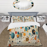 Green Beige Mid Century Abstract Retro IV - Duvet Cover Set
