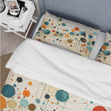 Green Beige Mid Century Abstract Retro IV - Duvet Cover Set