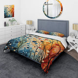 Colorful Mid Century Dynamic Duality III - Duvet Cover Set