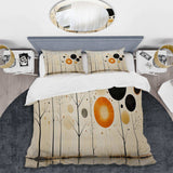 Beige Orange Mid Century Minimalist Oasis - Duvet Cover Set