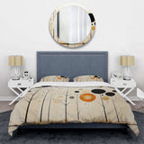 Beige Orange Mid Century Minimalist Oasis - Duvet Cover Set