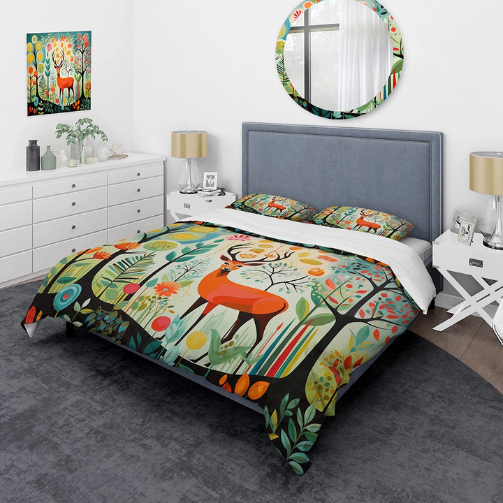 Green Mid Century Mod Nature I - Duvet Cover Set