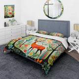 Green Mid Century Mod Nature I - Duvet Cover Set