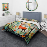 Green Mid Century Mod Nature I - Duvet Cover Set