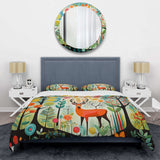 Green Mid Century Mod Nature I - Duvet Cover Set