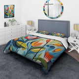 Green Mid Century Mod Nature II - Duvet Cover Set