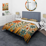 Red Mid Century Mod Nature - Duvet Cover Set