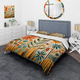 Red Mid Century Mod Nature - Duvet Cover Set