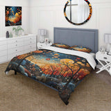 Orange Mid Century Natures Harmony I - Duvet Cover Set