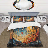 Orange Mid Century Natures Harmony I - Duvet Cover Set