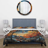 Orange Mid Century Natures Harmony I - Duvet Cover Set