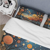 Orange Mid Century Natures Harmony I - Duvet Cover Set