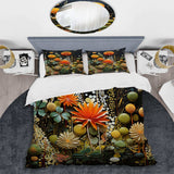 Orange Mid Century Natures Harmony II - Duvet Cover Set