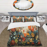 Orange Mid Century Natures Harmony III - Duvet Cover Set