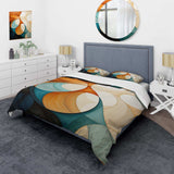 Orange Mid Century Organic Harmony I - Duvet Cover Set