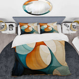 Orange Mid Century Organic Harmony I - Duvet Cover Set