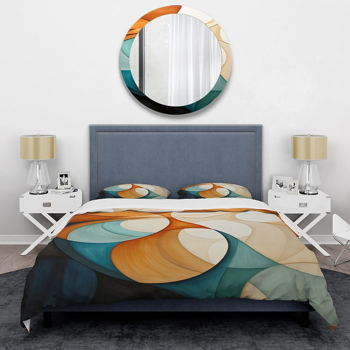 Orange Mid Century Organic Harmony I - Duvet Cover Set