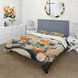 Orange Mid Century Organic Harmony II - Duvet Cover Set