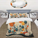 Orange Mid Century Organic Harmony II - Duvet Cover Set