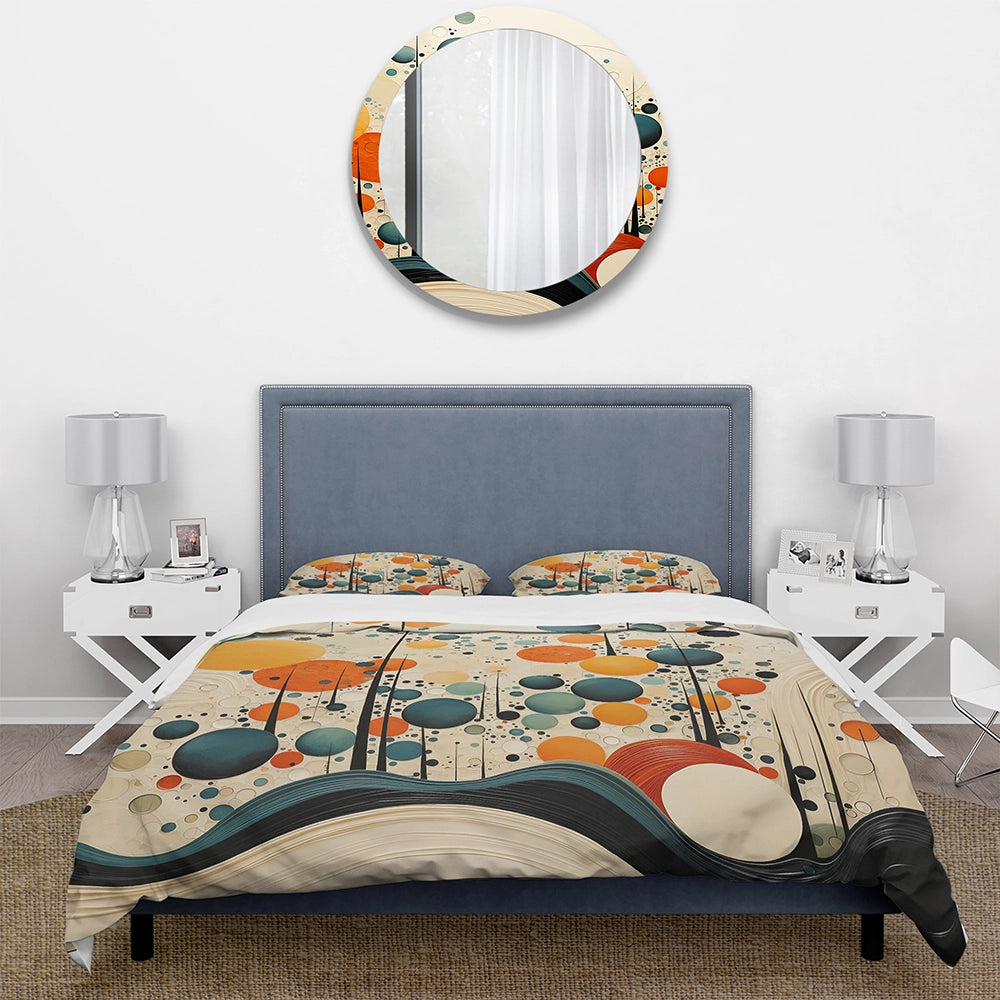 Orange Mid Century Organic Harmony II - Duvet Cover Set