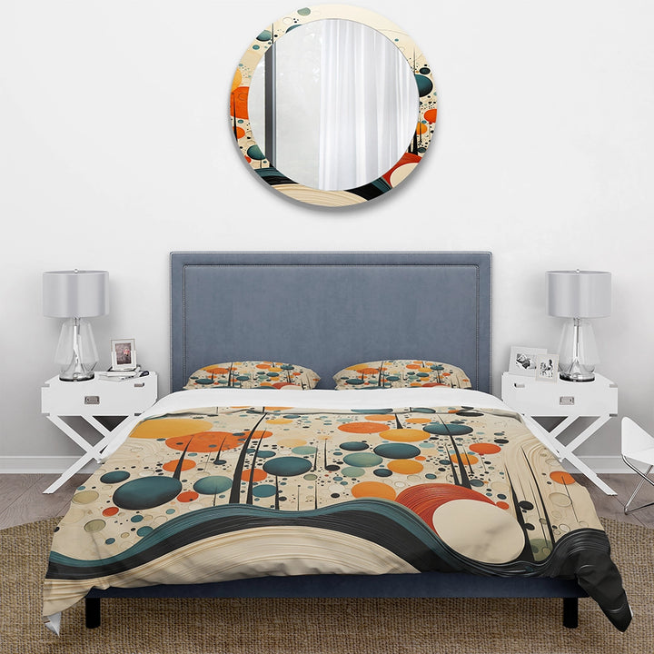 Orange Mid Century Organic Harmony II - Duvet Cover Set