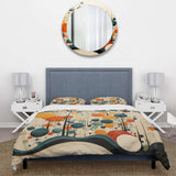 Orange Mid Century Organic Harmony II - Duvet Cover Set