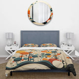 Orange Mid Century Organic Harmony II - Duvet Cover Set