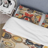 Mid Century Retro Woman Portrait V - Duvet Cover Set