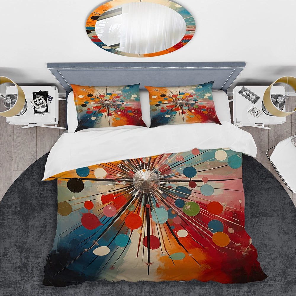 Colorful Mid Century Optical Serenade IV - Duvet Cover Set