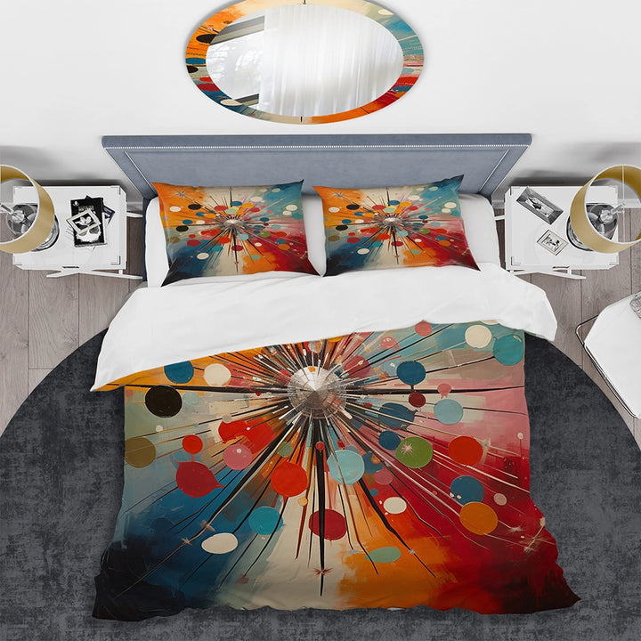 Colorful Mid Century Optical Serenade IV - Duvet Cover Set