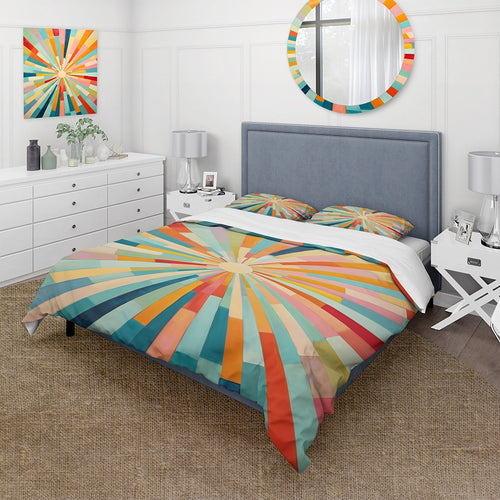 Colorful Mid Century Optical Serenade III - Duvet Cover Set