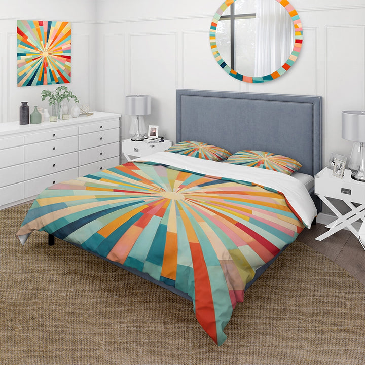 Colorful Mid Century Optical Serenade III - Duvet Cover Set