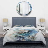 Nautilus Ocean Blue Sheels Symetry - Duvet Cover Set