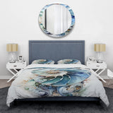 Nautilus Ocean Blue Sheels Symetry - Duvet Cover Set