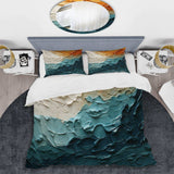 Teal Orange Ocean Coastal Essence Collage - Duvet Cover Set