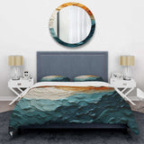 Teal Orange Ocean Coastal Essence Collage - Duvet Cover Set