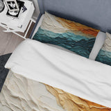 Teal Orange Ocean Coastal Essence Collage - Duvet Cover Set