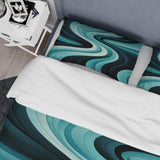 Turquoise Black Opt Art In - Duvet Cover Set