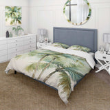 Green Minimalims Palm Trees I - Duvet Cover Set