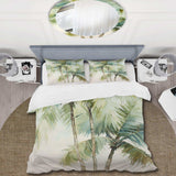 Green Minimalims Palm Trees I - Duvet Cover Set